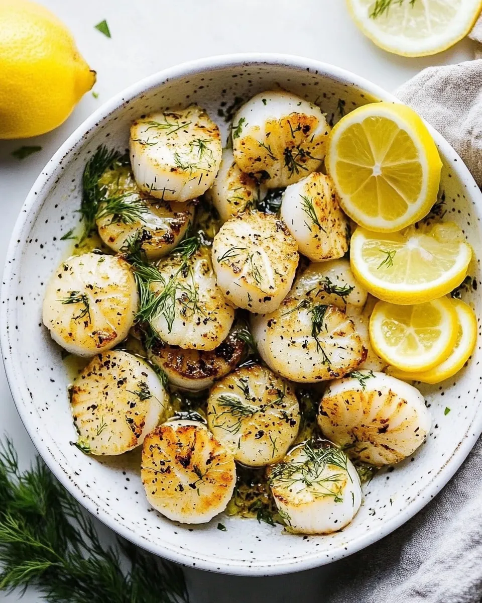 Delicious Air Fryer Lemon Dill Scallops image