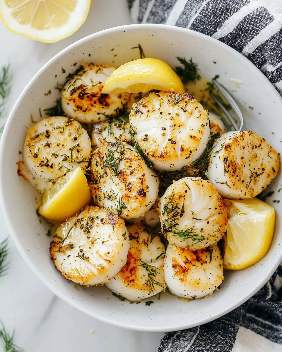 Quick Air Fryer Lemon Dill Scallops recipe photo