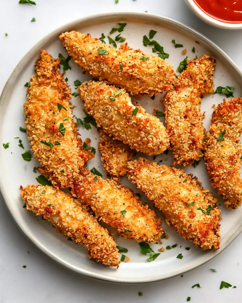 Healthy Air Fryer Panko Chicken Tenders dish photo
