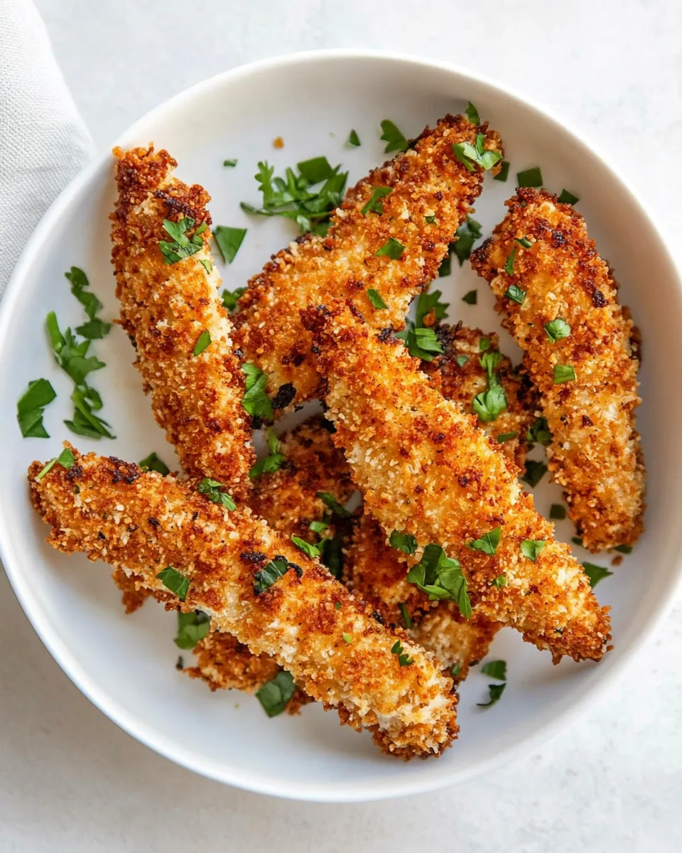 Quick Air Fryer Panko Chicken Tenders food shot