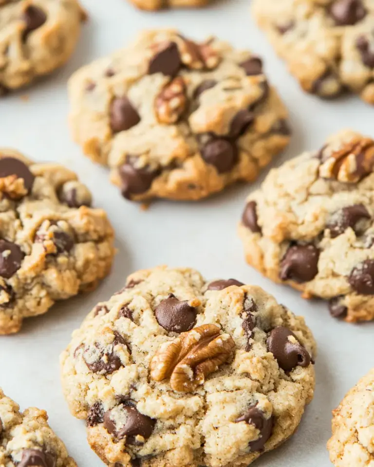 Homemade Almond Flour Chocolate Chip Cookies with Walnuts photo