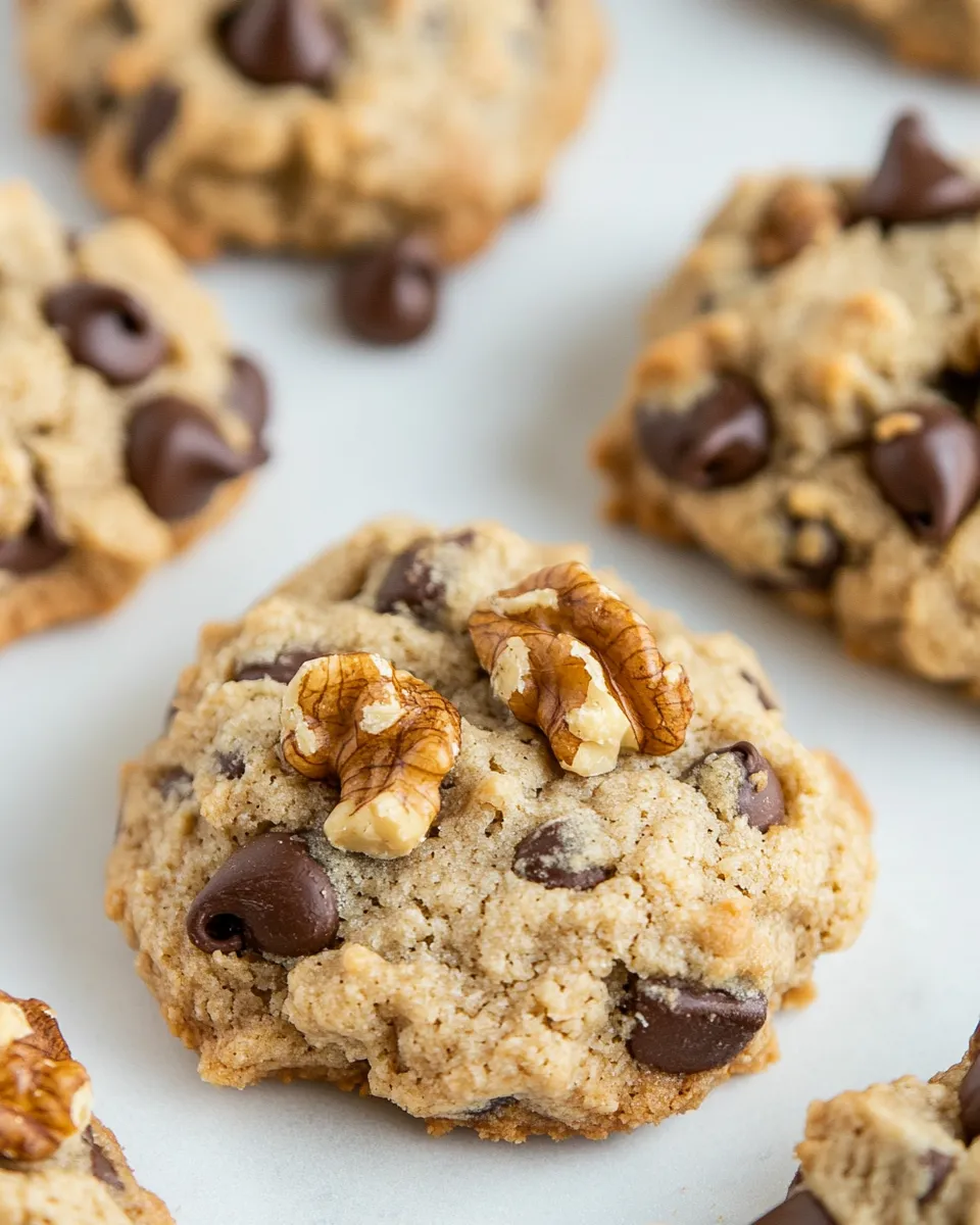 Easy Almond Flour Chocolate Chip Cookies with Walnuts recipe photo