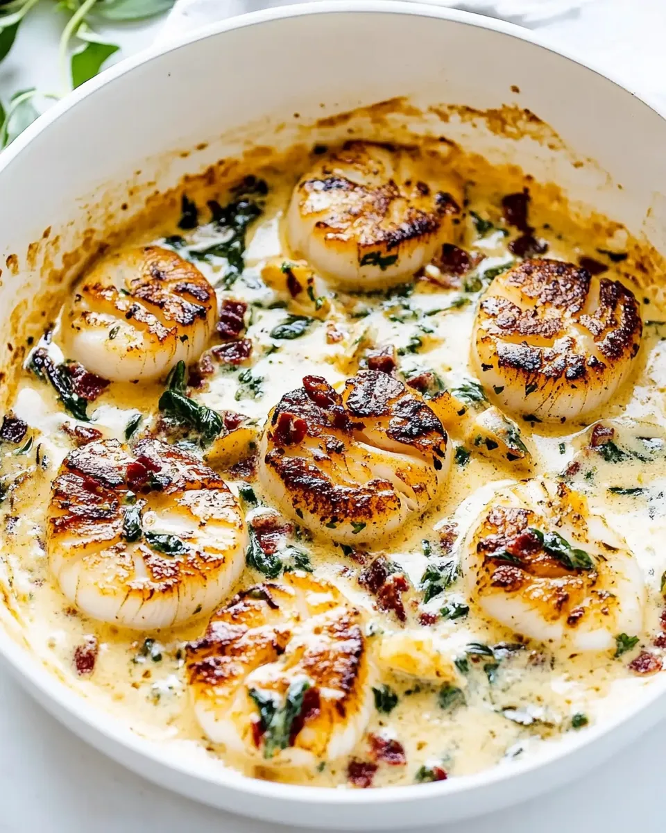 Delicious Amazing Creamy Tuscan Garlic Scallops dish photo