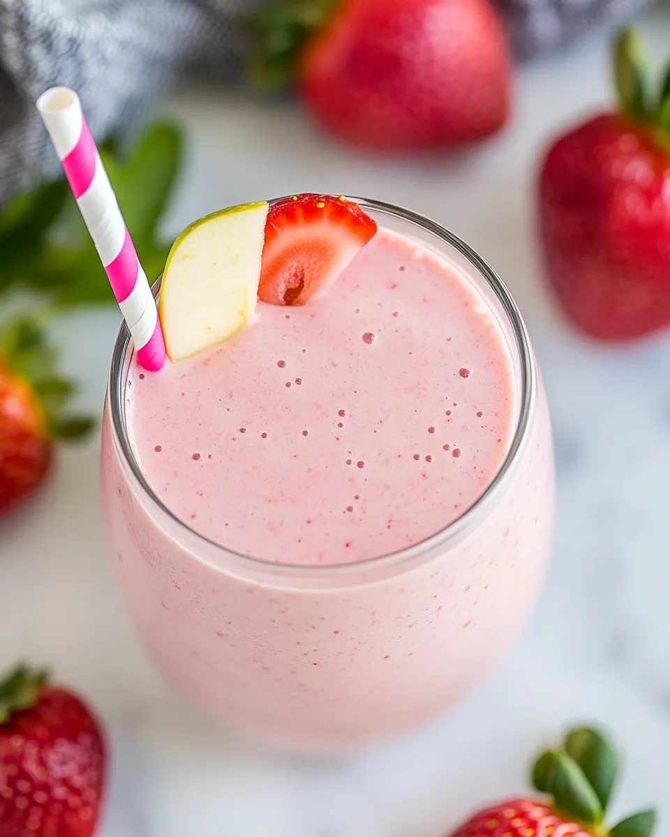 Delicious Apple Strawberry Smoothie shot