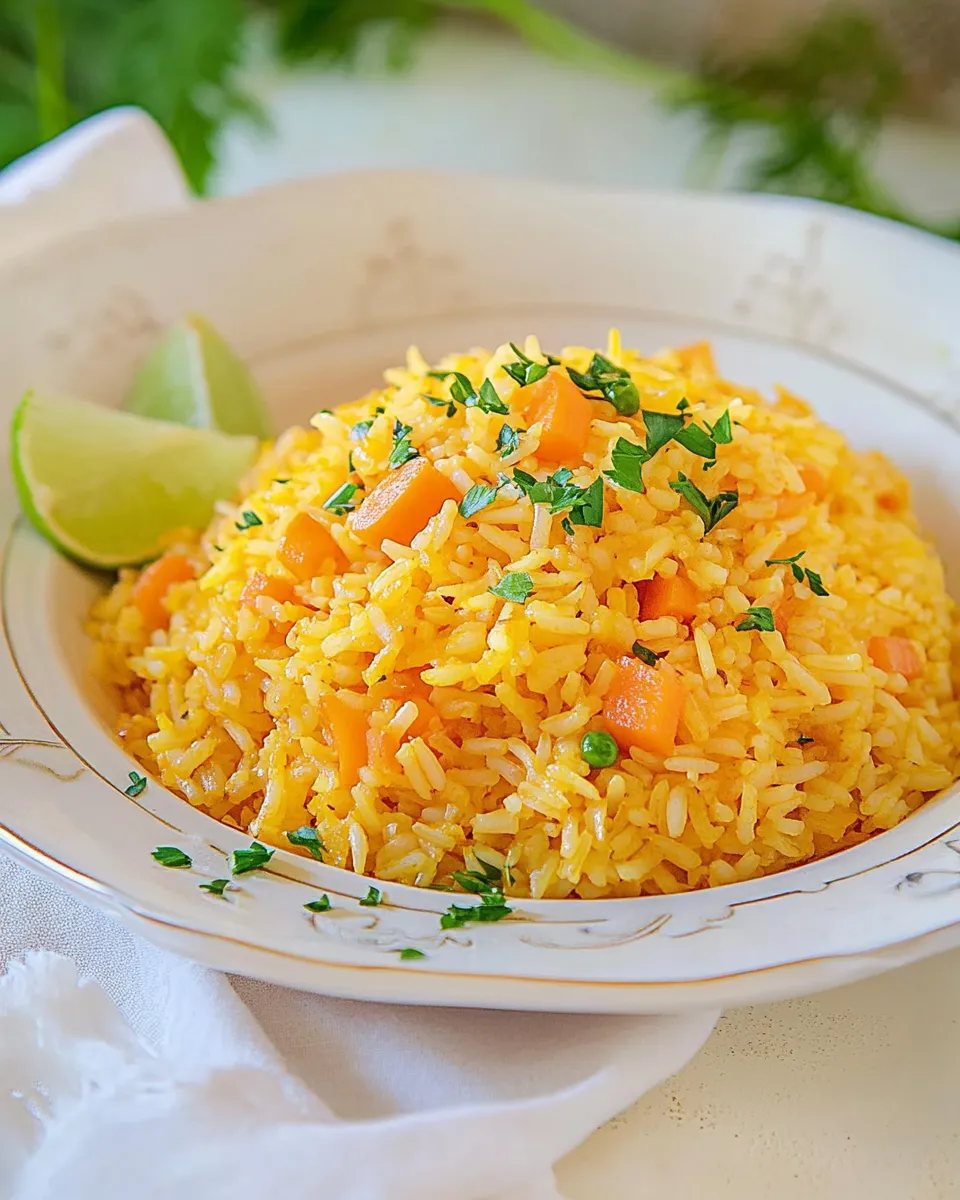 Quick Arroz Amarillo Recipe (Dominican Yellow Rice w. Carrot & Onion) dish photo