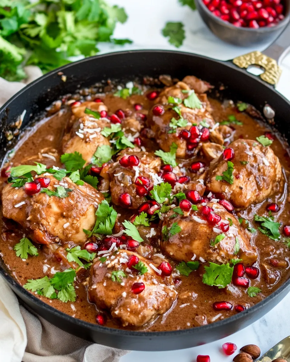 Quick Asian Pomegranate Coconut Chicken Skillet dish photo