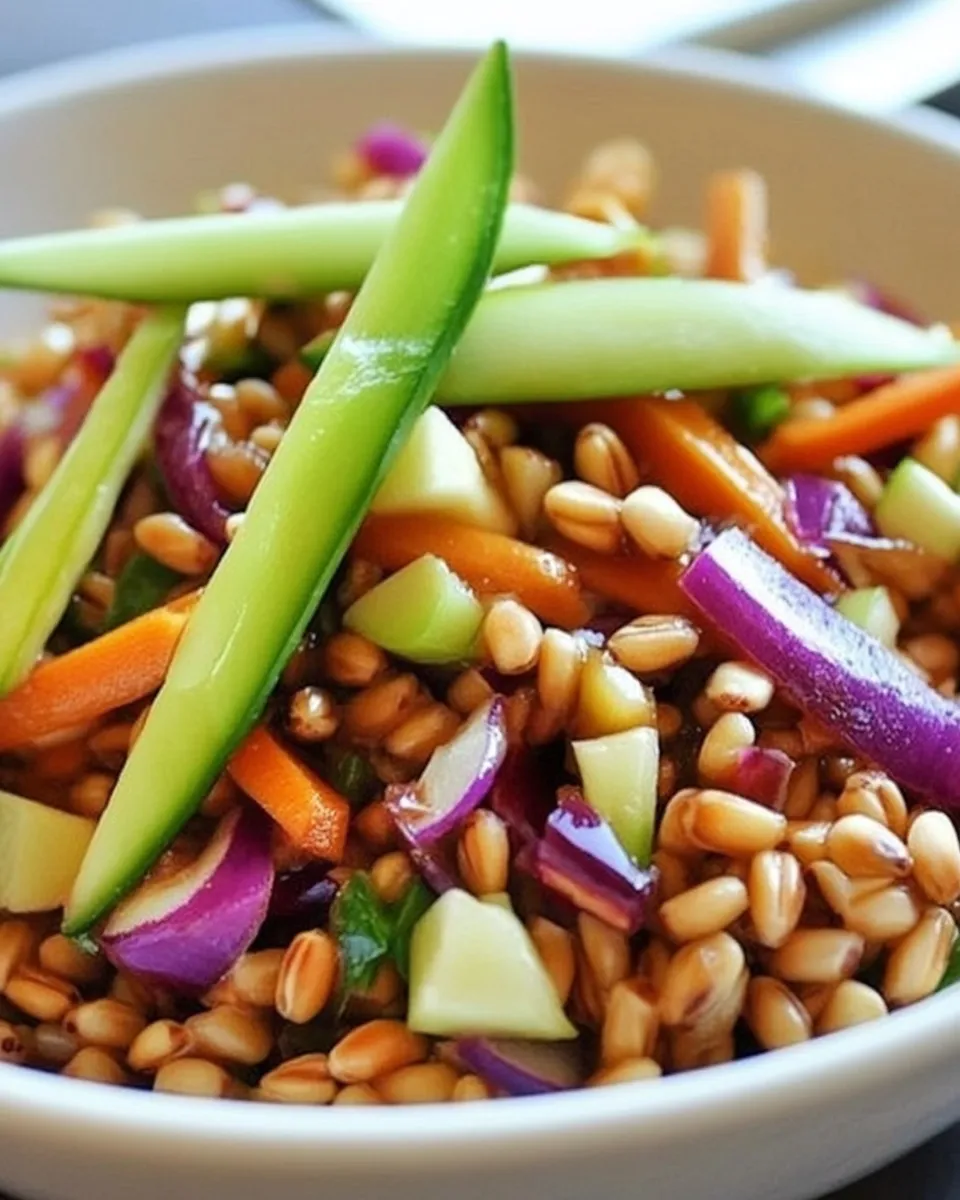 Delicious Asian Wheat Berry Salad image