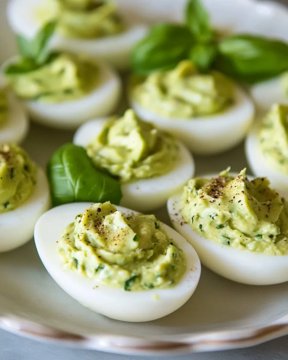 Classic Avocado Pesto Deviled Eggs image