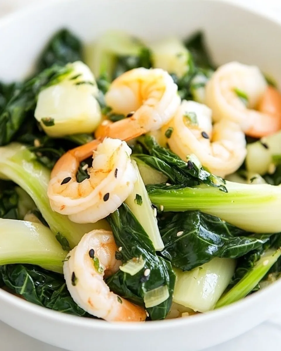 Savory Baby Bok Choy with Shrimp recipe photo