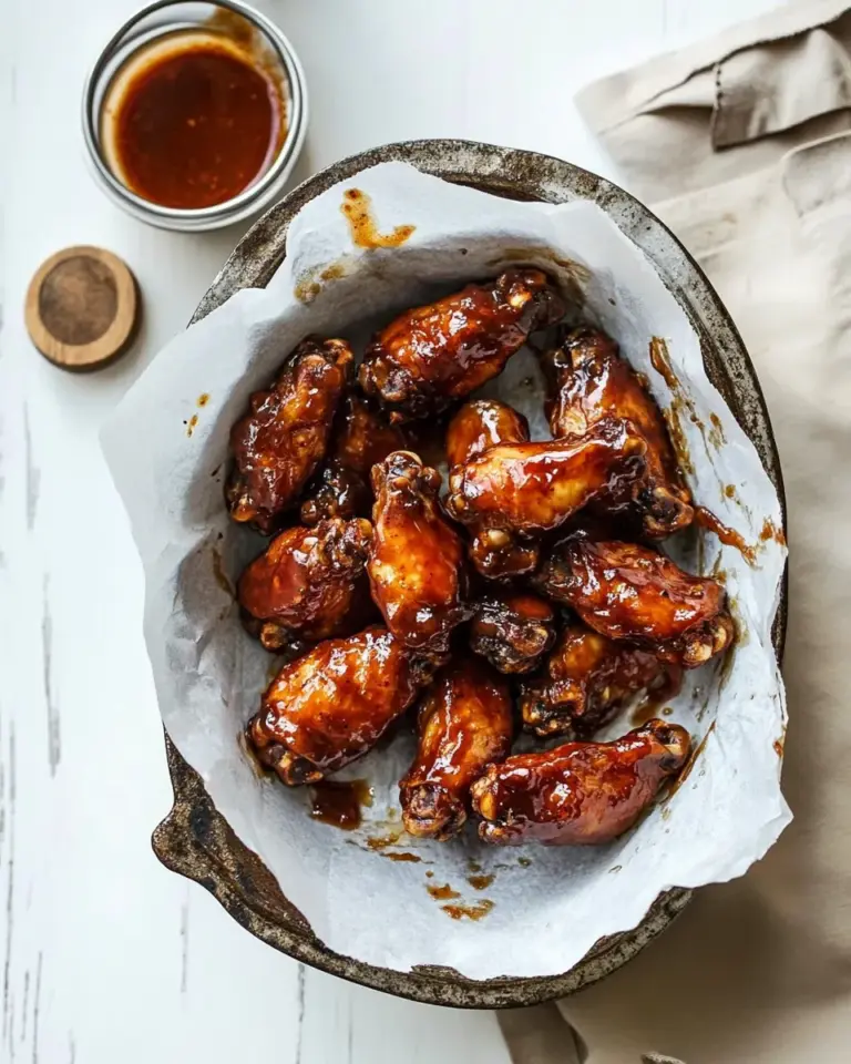 Easy Baked Boneless Honey BBQ Chicken Wings with Spicy Ranch. shot