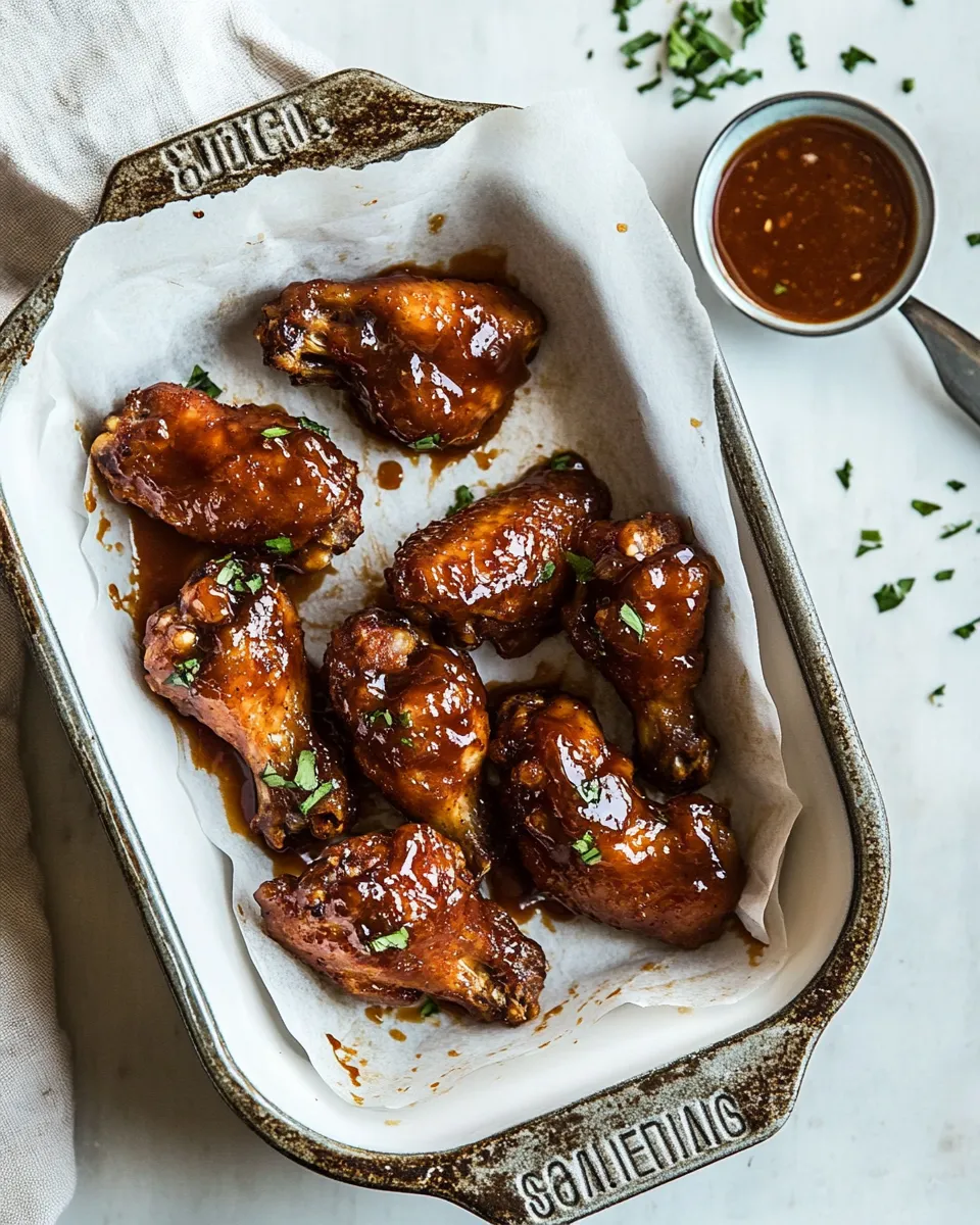 Fresh Baked Boneless Honey BBQ Chicken Wings with Spicy Ranch. recipe photo