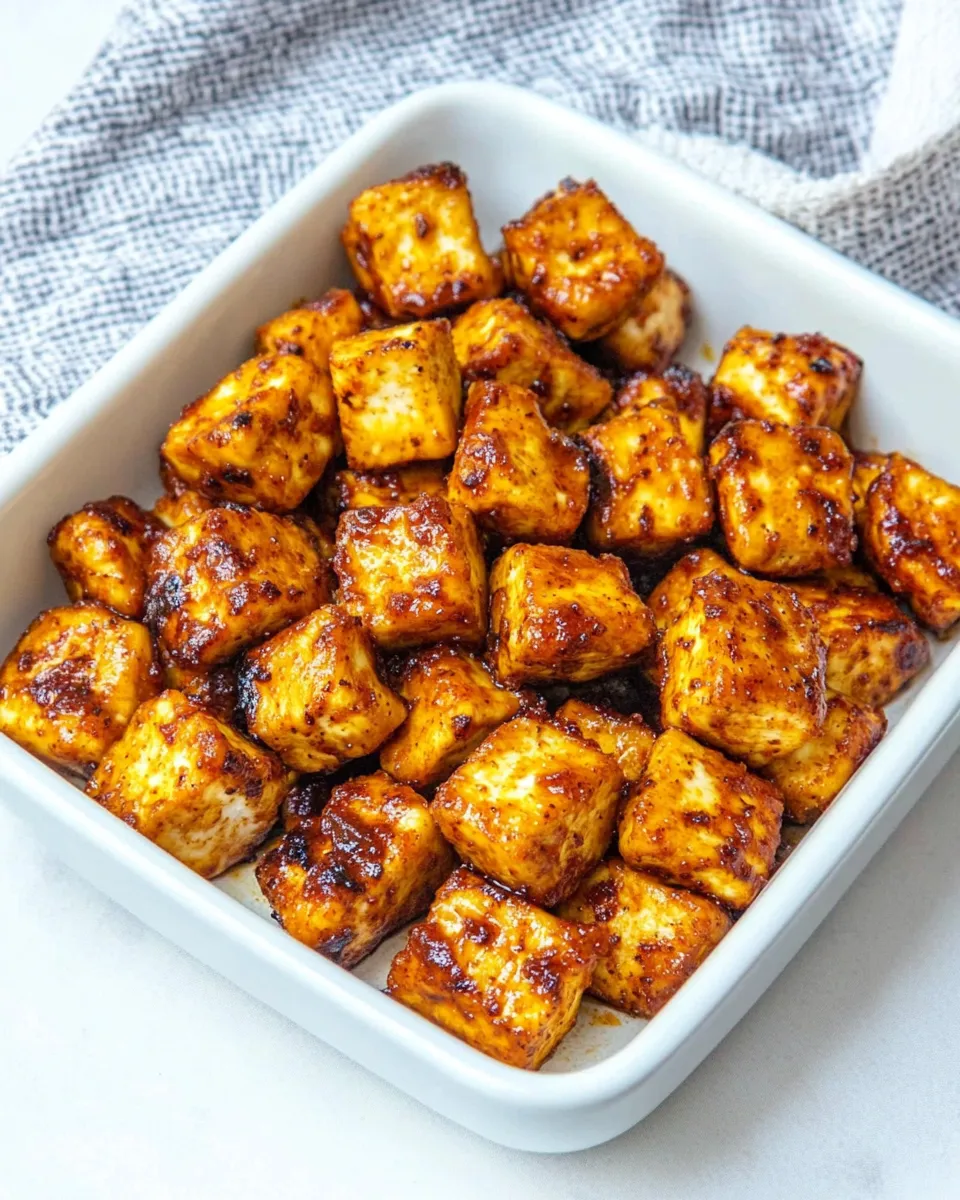 Delicious Baked Chili Miso Tofu Bites image