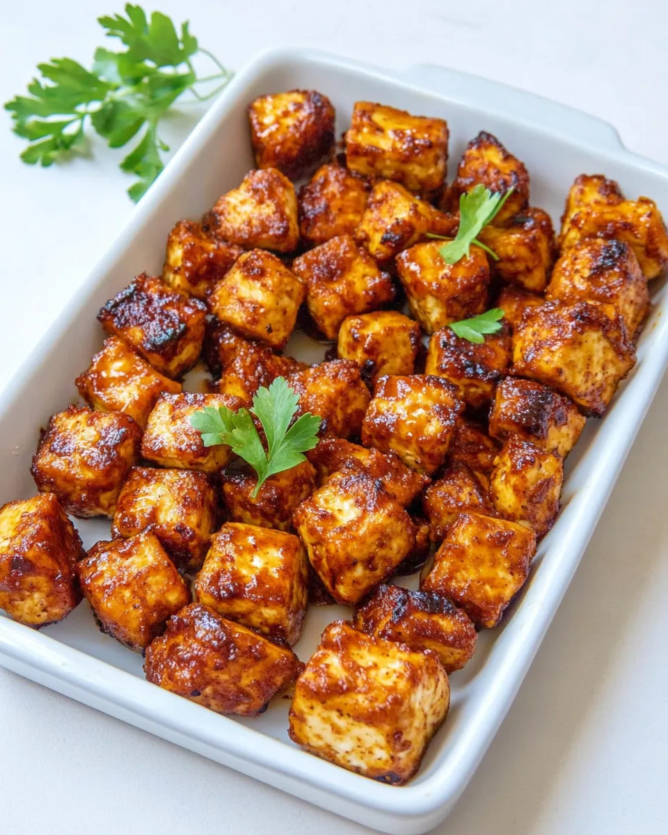 Healthy Baked Chili Miso Tofu Bites recipe photo