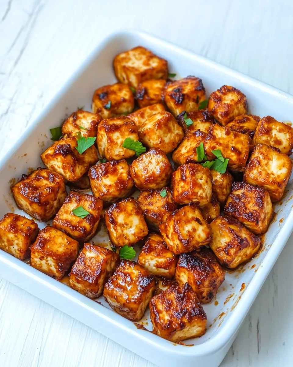 Savory Baked Chili Miso Tofu Bites shot