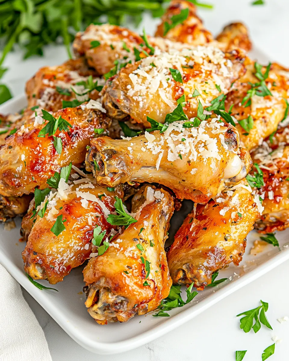 Delicious Baked Garlic Parmesan Chicken Wings image