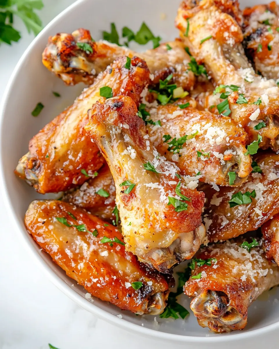 Savory Baked Garlic Parmesan Chicken Wings recipe photo
