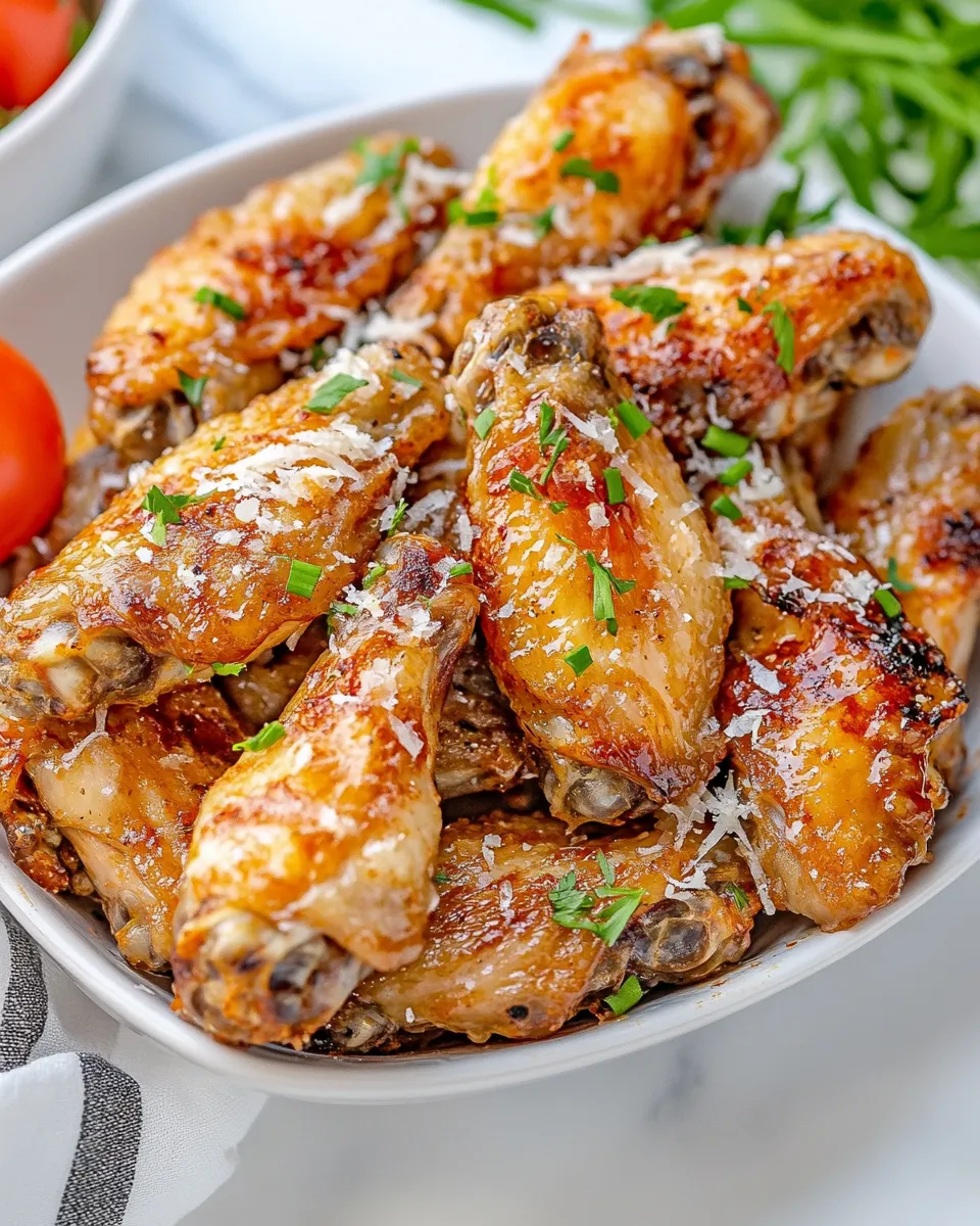 Classic Baked Garlic Parmesan Chicken Wings shot