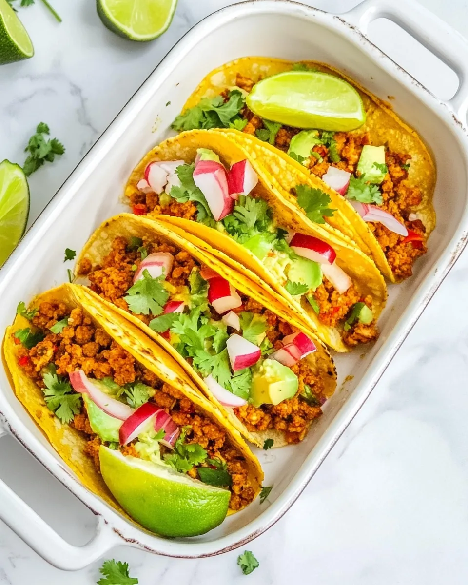 Delicious Baked Ground Chicken Tacos image