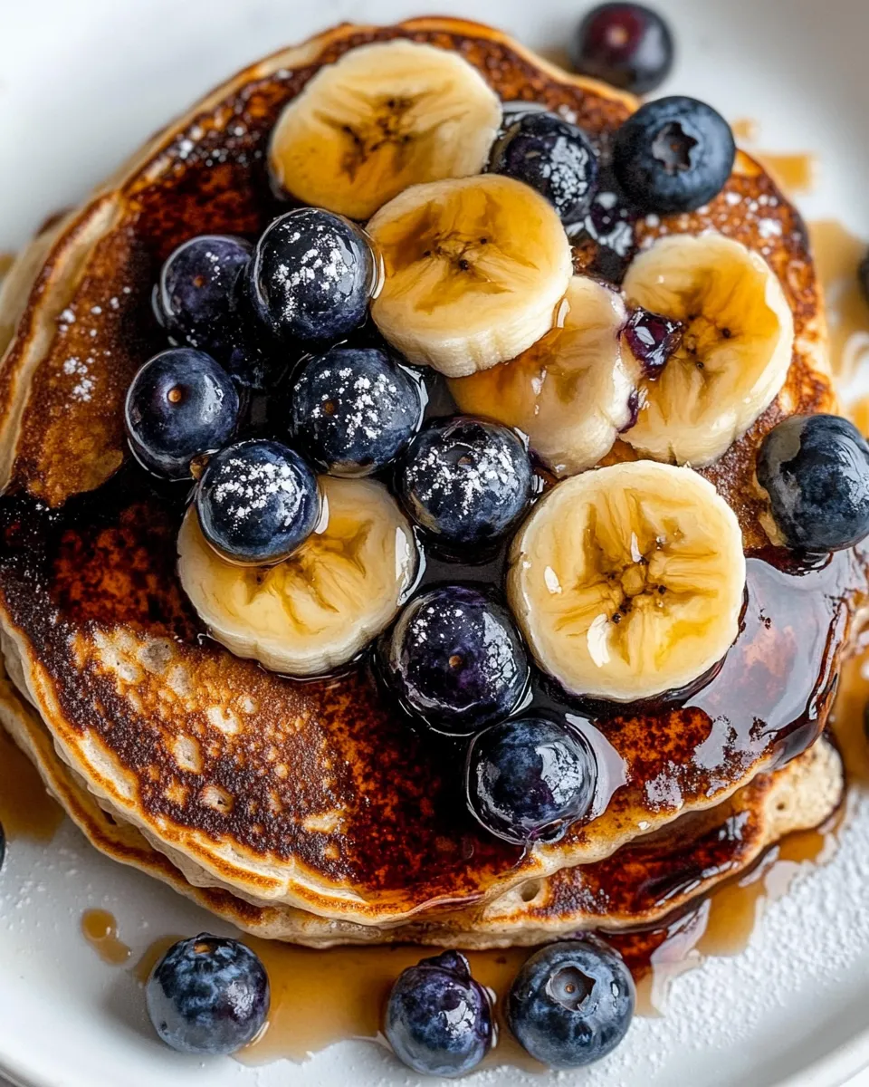 Classic Banana Blueberry Pancakes image