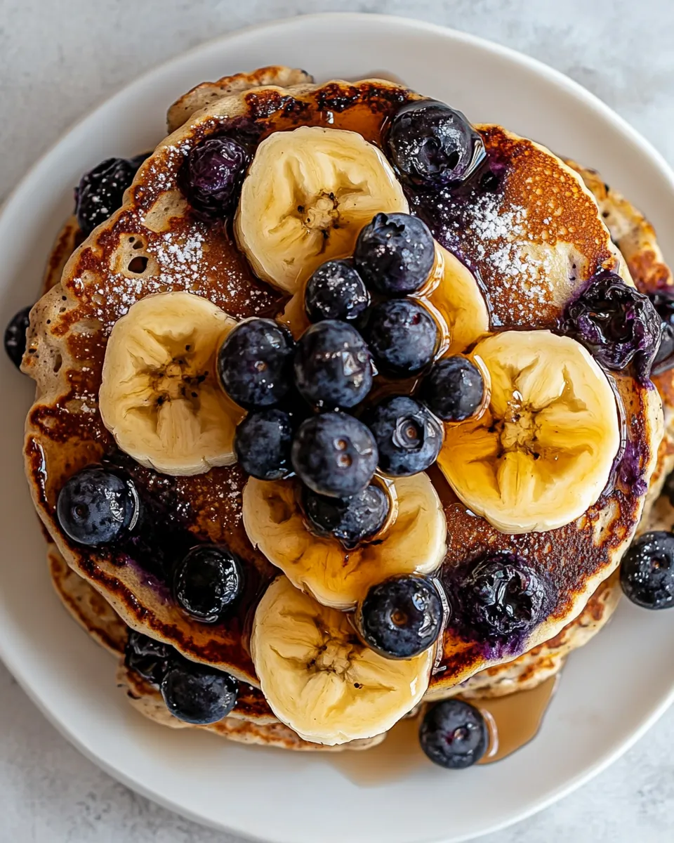 Easy Banana Blueberry Pancakes recipe photo