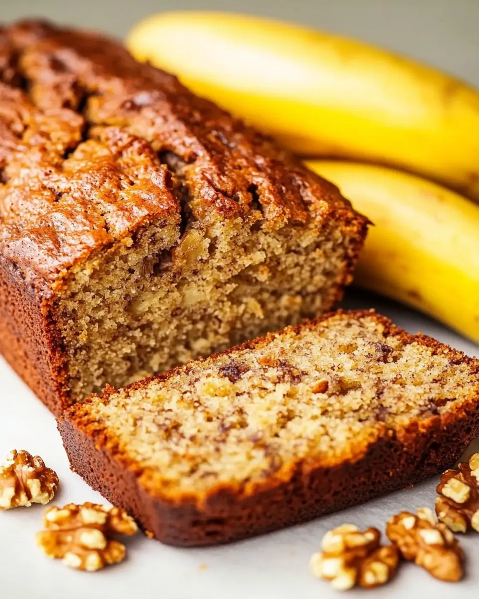 Easy Banana Bread with Walnut Recipe shot