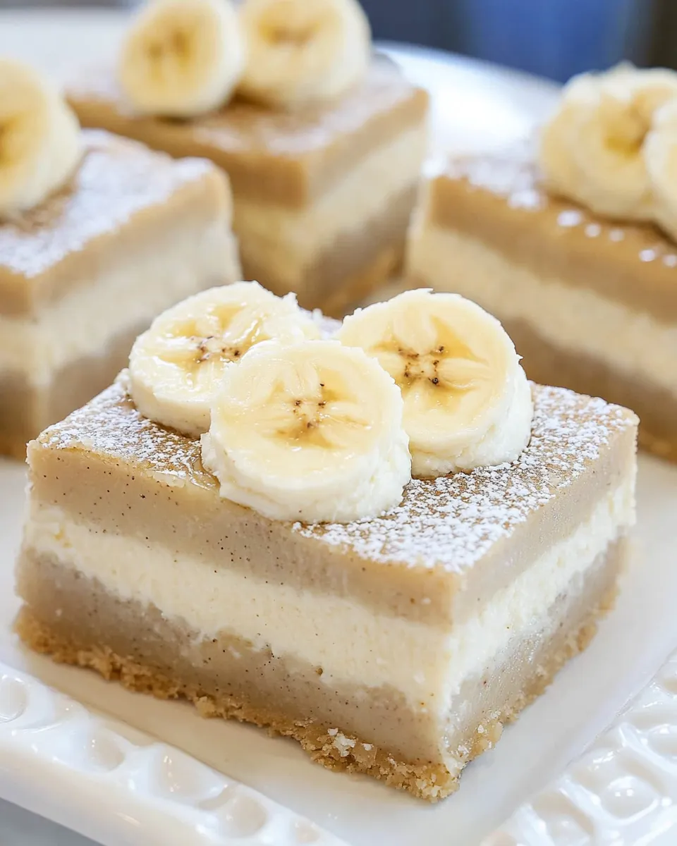 Easy Banana Cheesecake Bars recipe photo