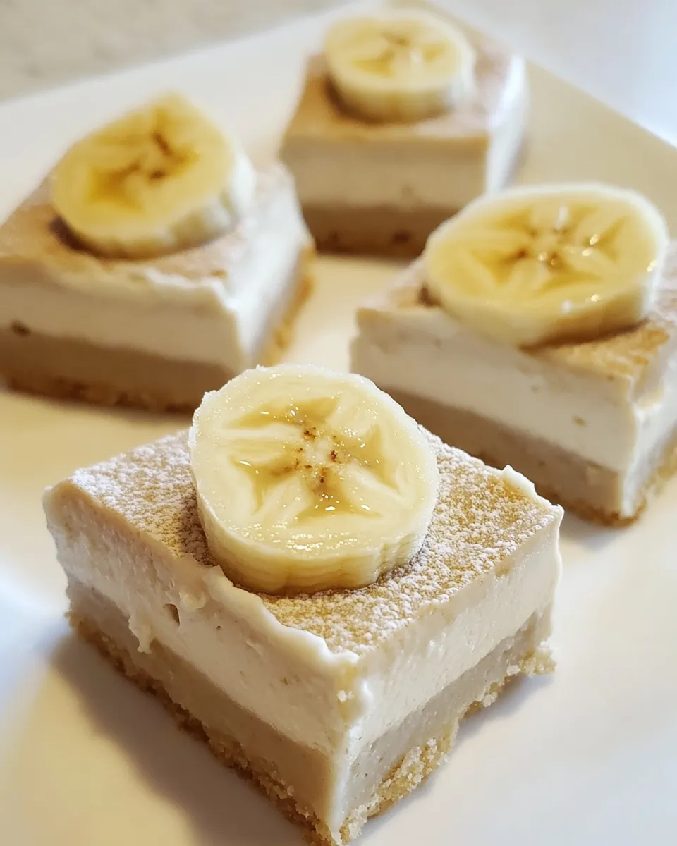 Delicious Banana Cheesecake Bars shot