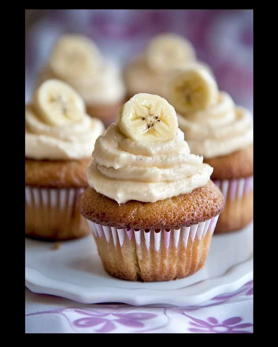 Homemade Banana Cupcakes with Vanilla Pastry Cream photo