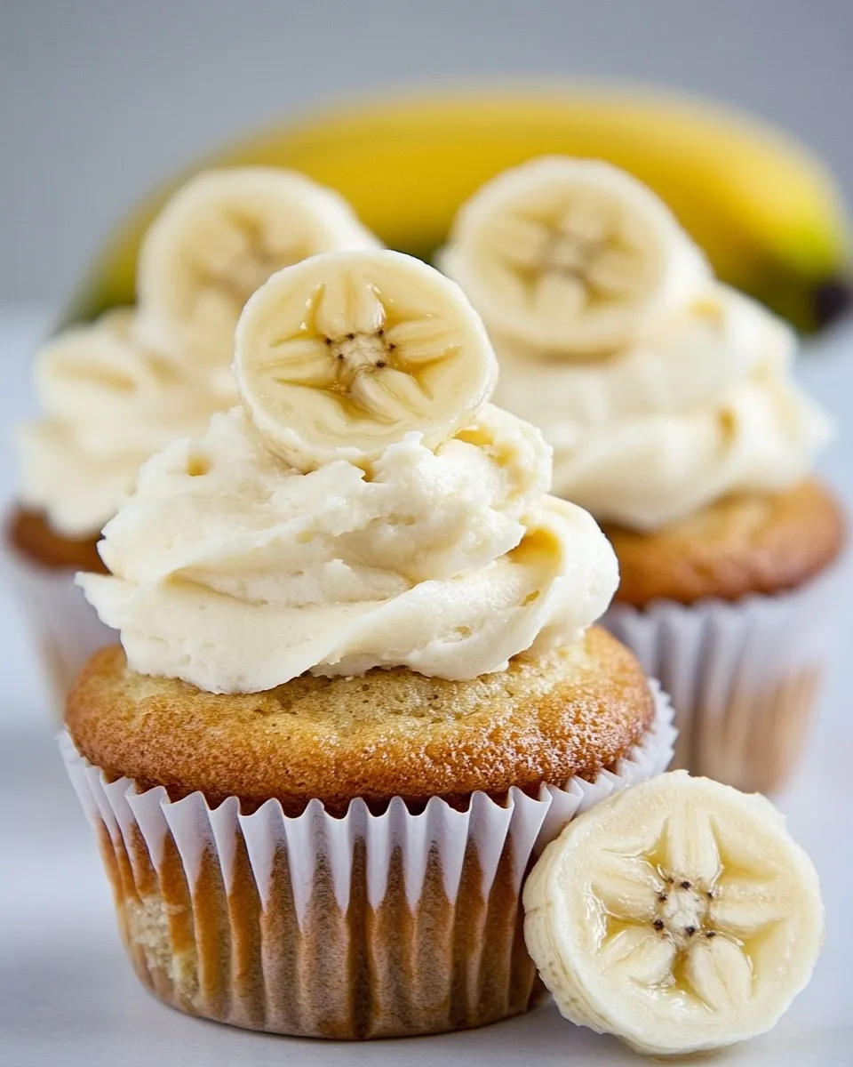 Best Banana Cupcakes with Vanilla Pastry Cream shot