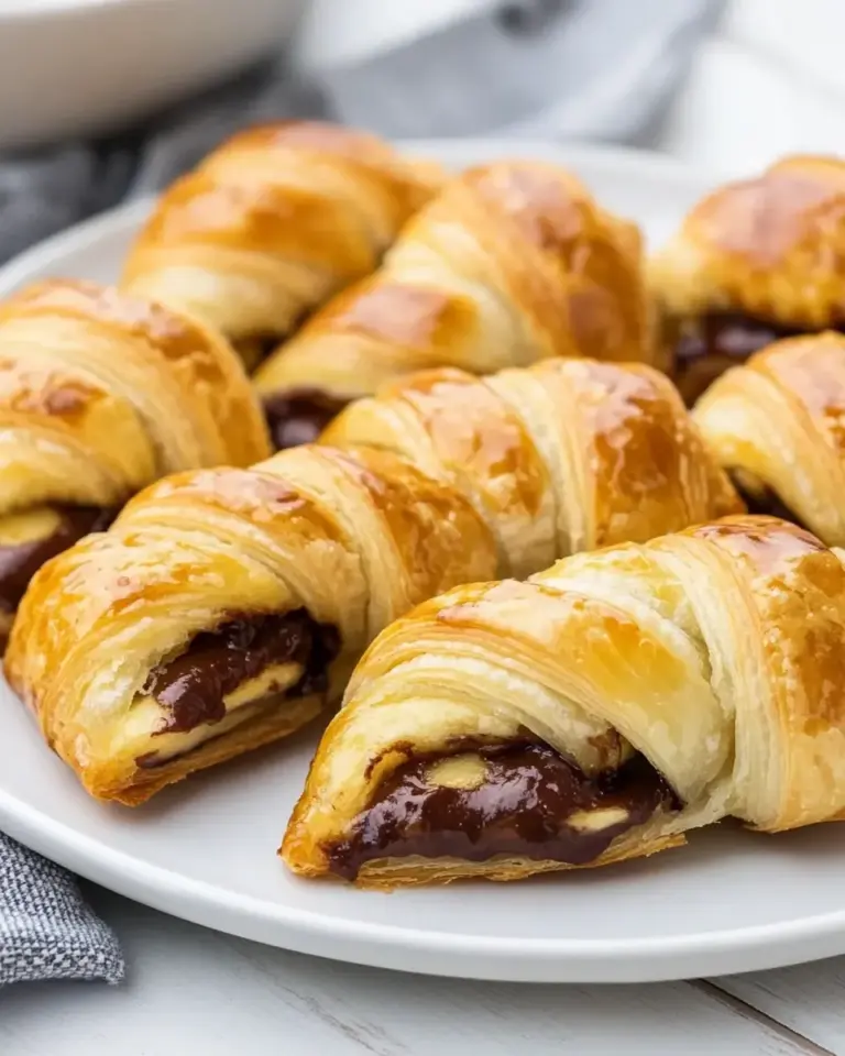 Homemade Banana Nutella Croissants photo
