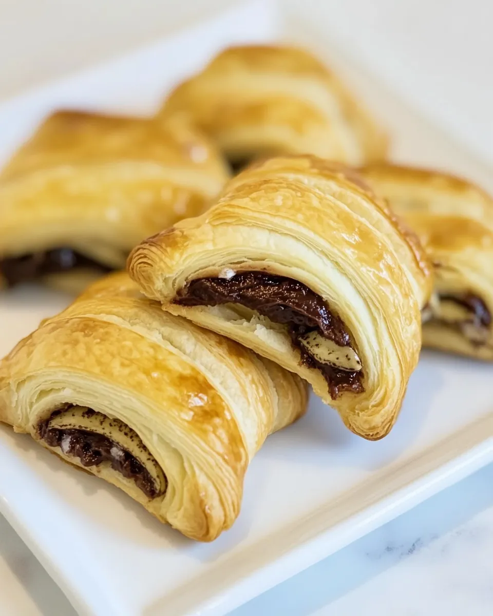 Classic Banana Nutella Croissants image