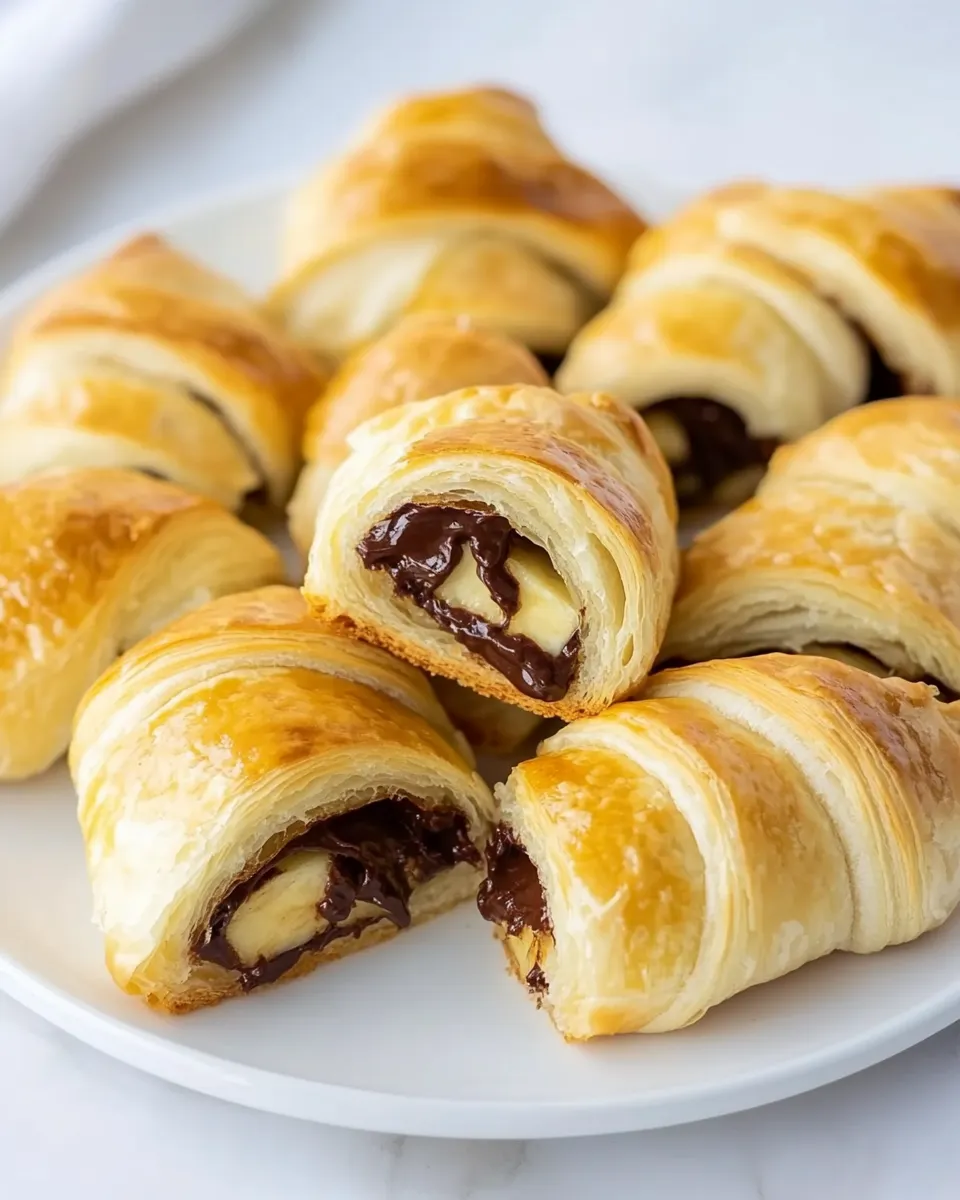 Easy Banana Nutella Croissants recipe photo