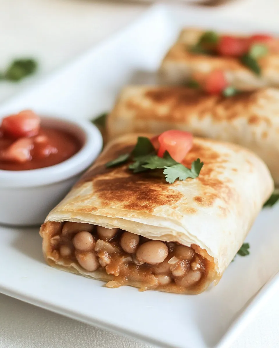 Delicious Bean Chimichangas shot