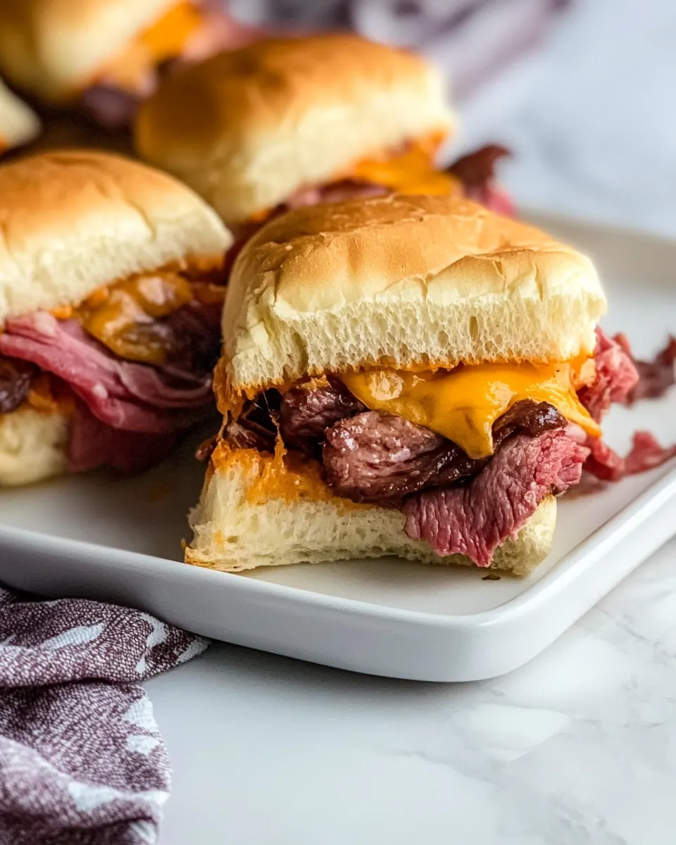 Delicious Beef and Cheddar Sliders (Arbys Copycat) shot