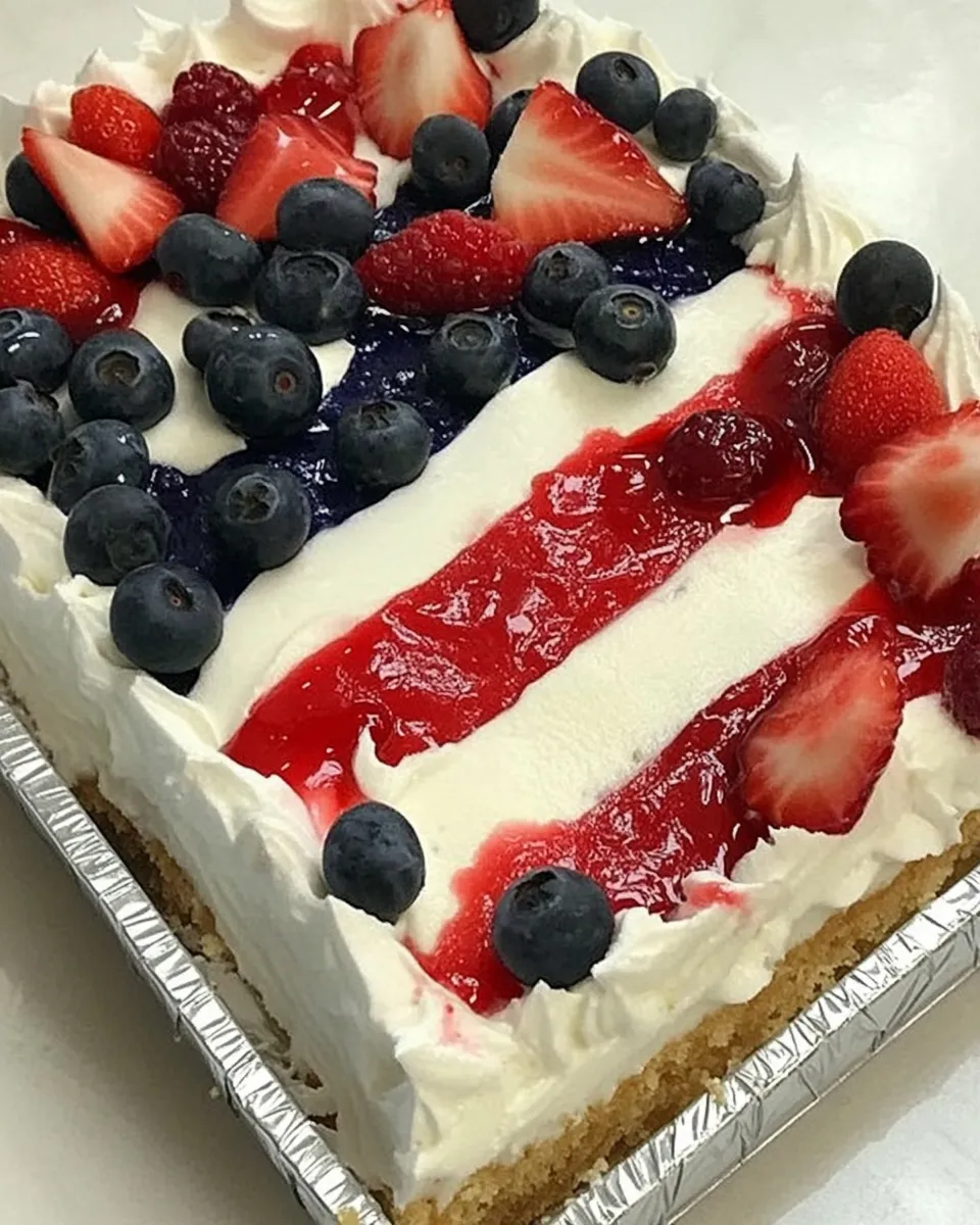 Delicious Berry Cheesecake Flag Dessert shot