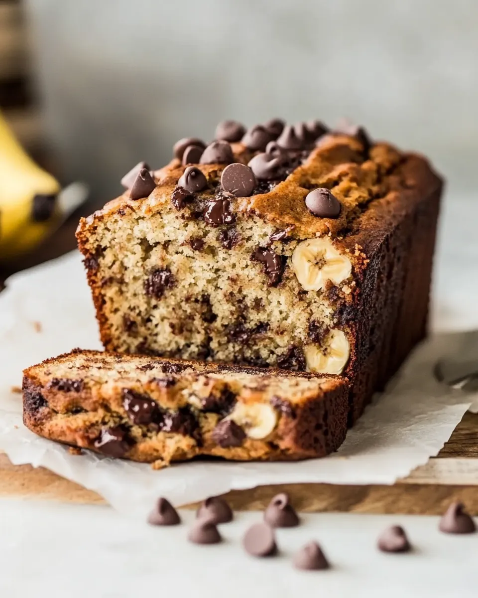 Easy Best Chocolate Chip Banana Bread Recipe shot