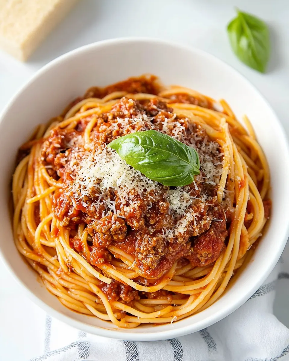 Easy Best Spaghetti and Meat Sauce Recipe shot