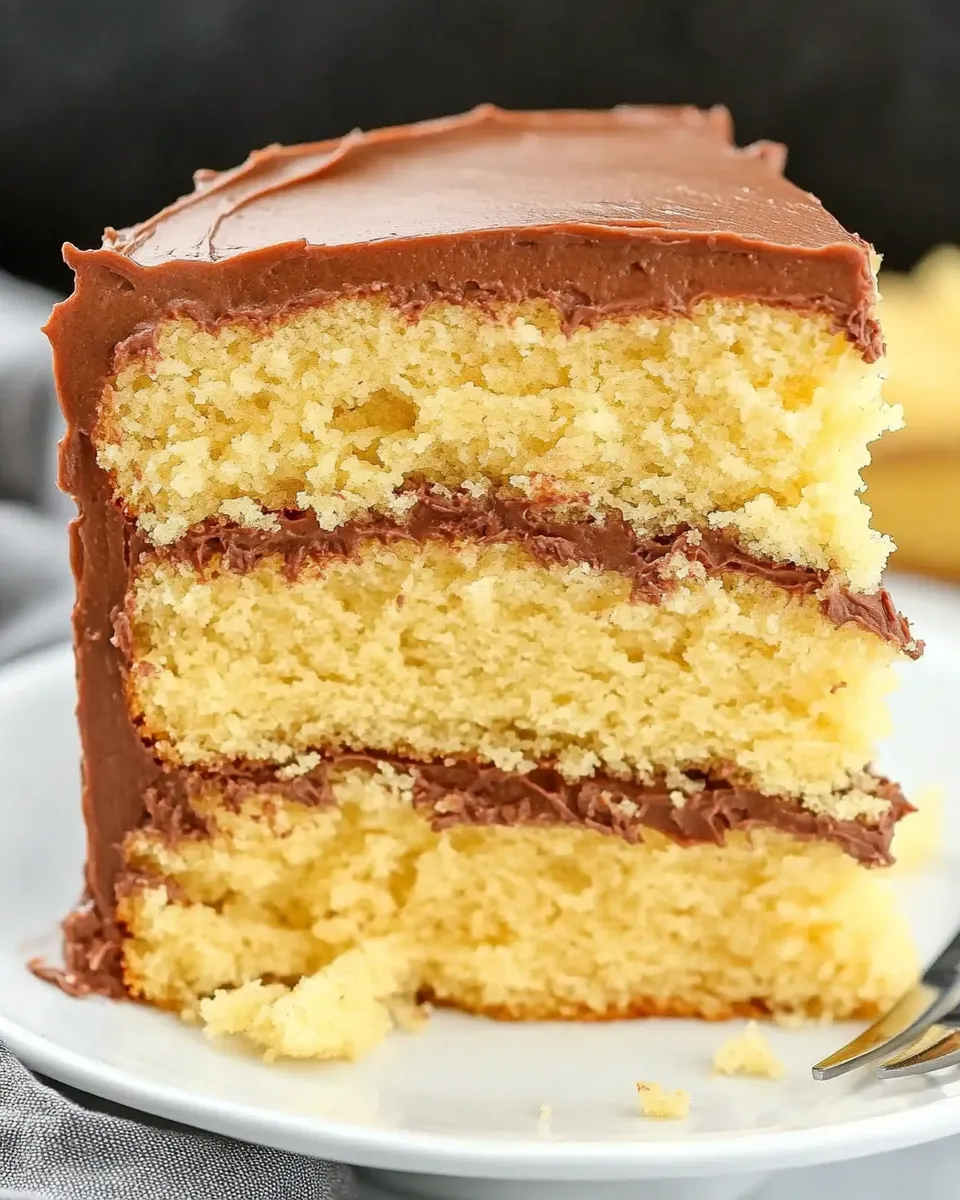 Classic Best Yellow Cake Recipe with Chocolate Buttercream image