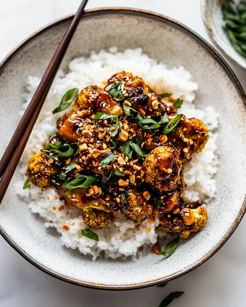 Amazing Better Than Takeout Kung Pao Cauliflower. recipe image