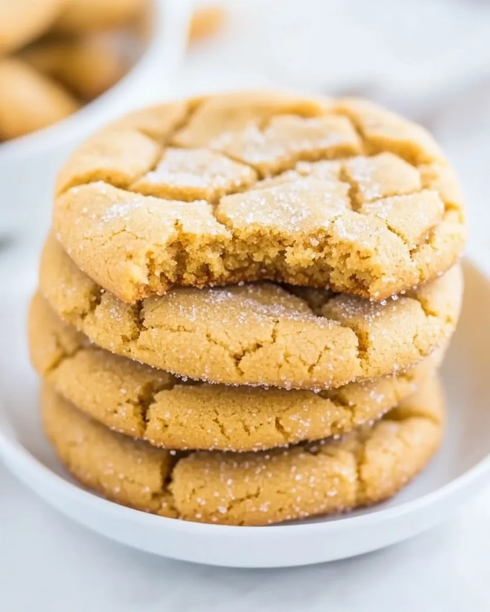 Homemade Big Soft and Chewy Peanut Butter Crinkle Cookies photo