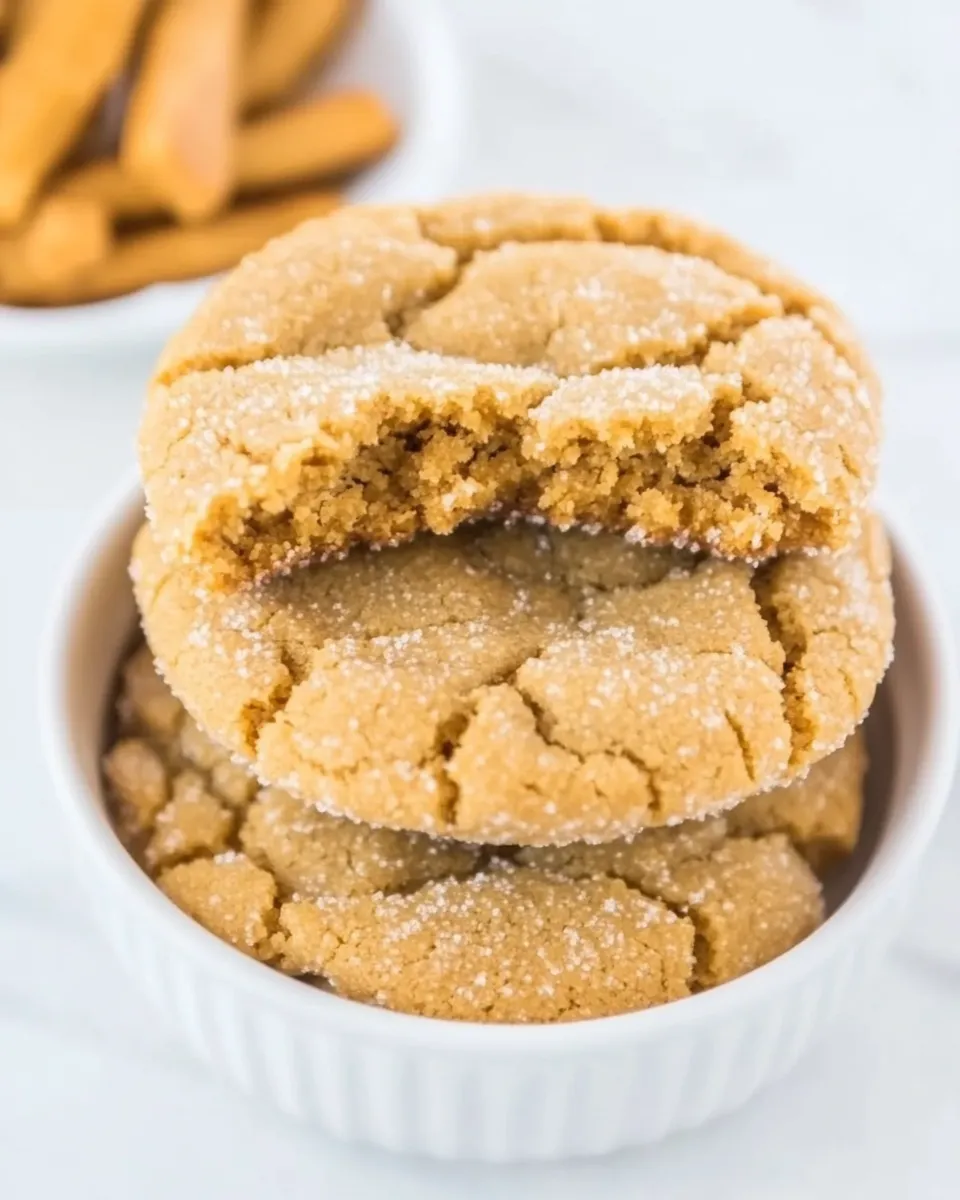 Delicious Big Soft and Chewy Peanut Butter Crinkle Cookies shot