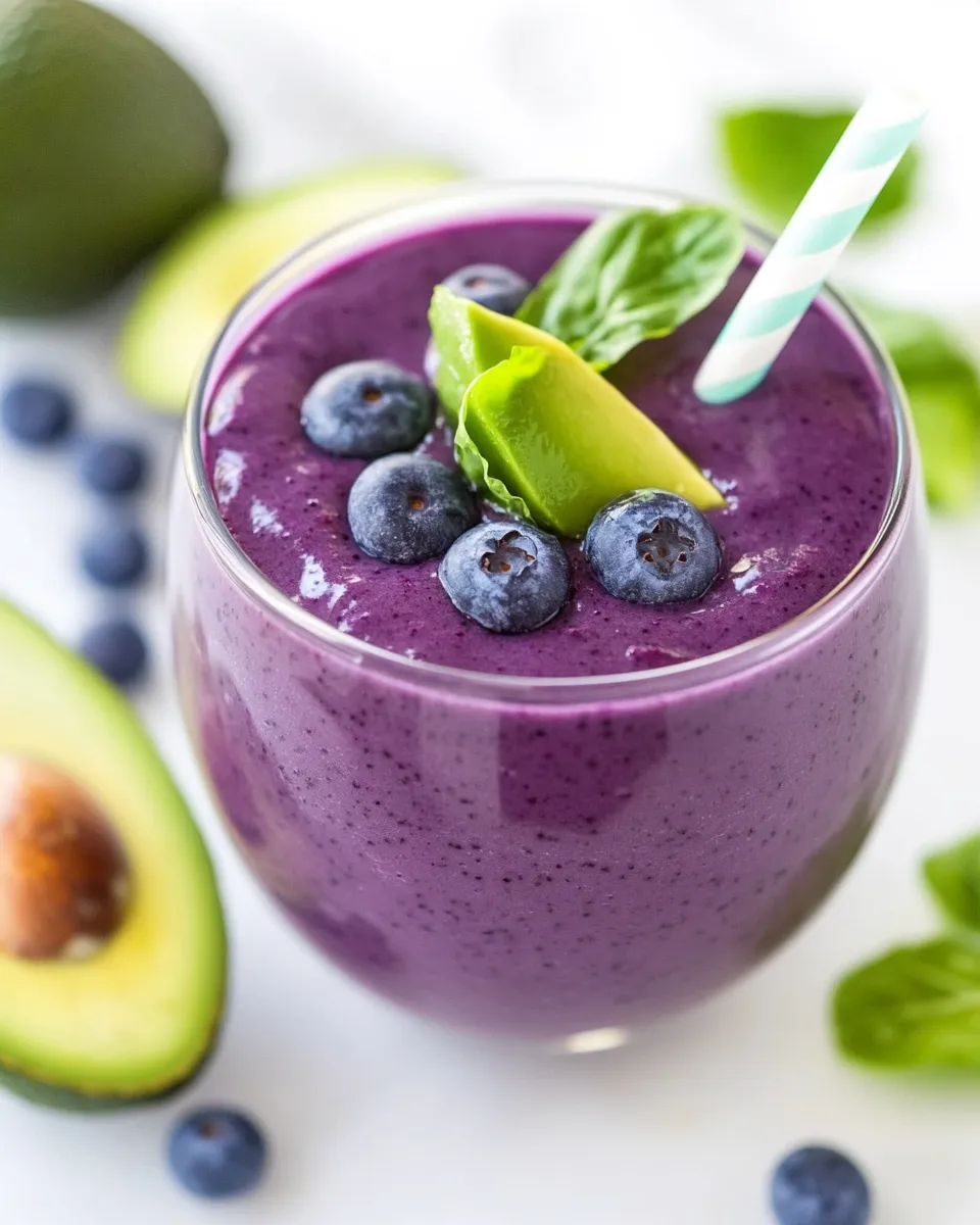 Homemade Blueberry Avocado Smoothie recipe photo