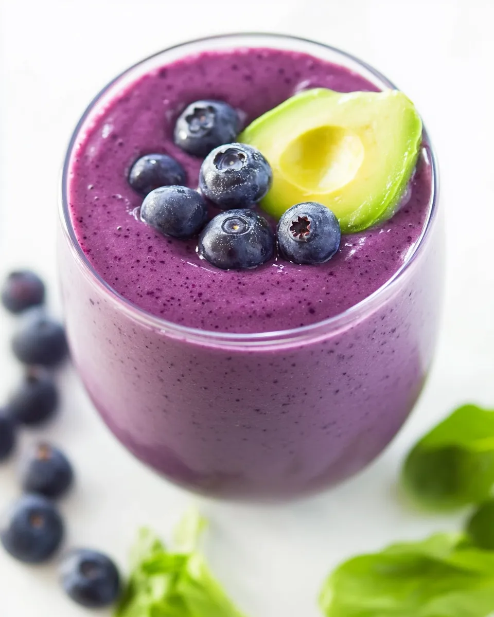 Delicious Blueberry Avocado Smoothie food shot