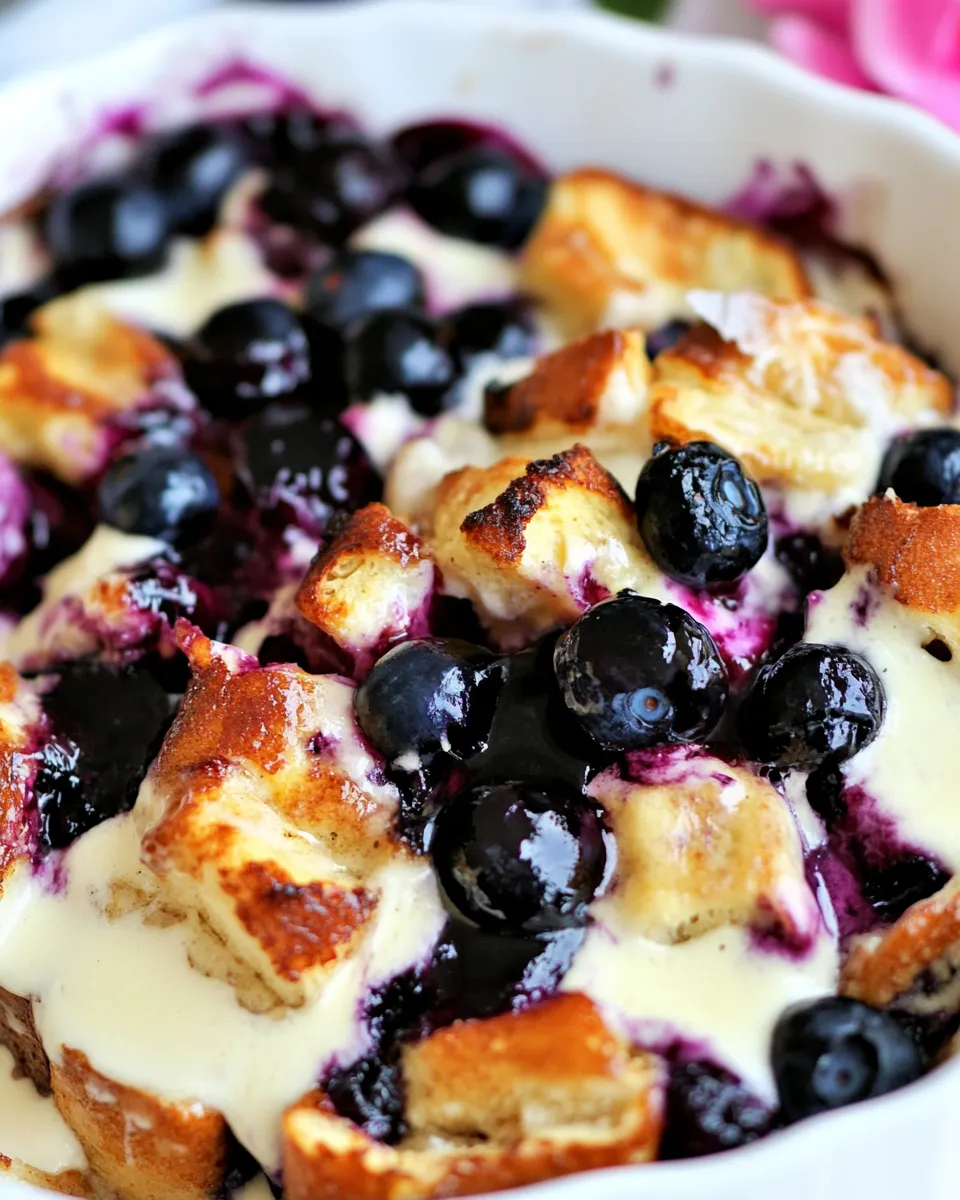 Delicious Blueberry French Toast Casserole shot