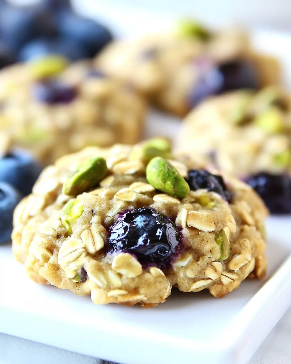 Homemade Blueberry Pistachio Oatmeal Cookies photo