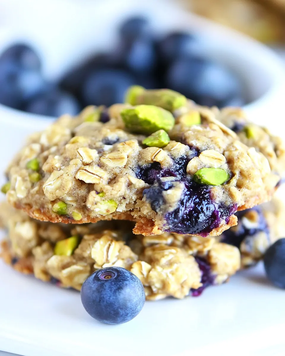 Easy Blueberry Pistachio Oatmeal Cookies recipe photo