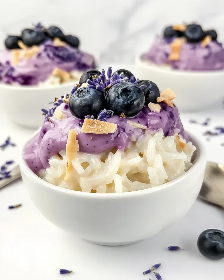 Easy Blueberry & Lavender Coconut Rice Pudding photo