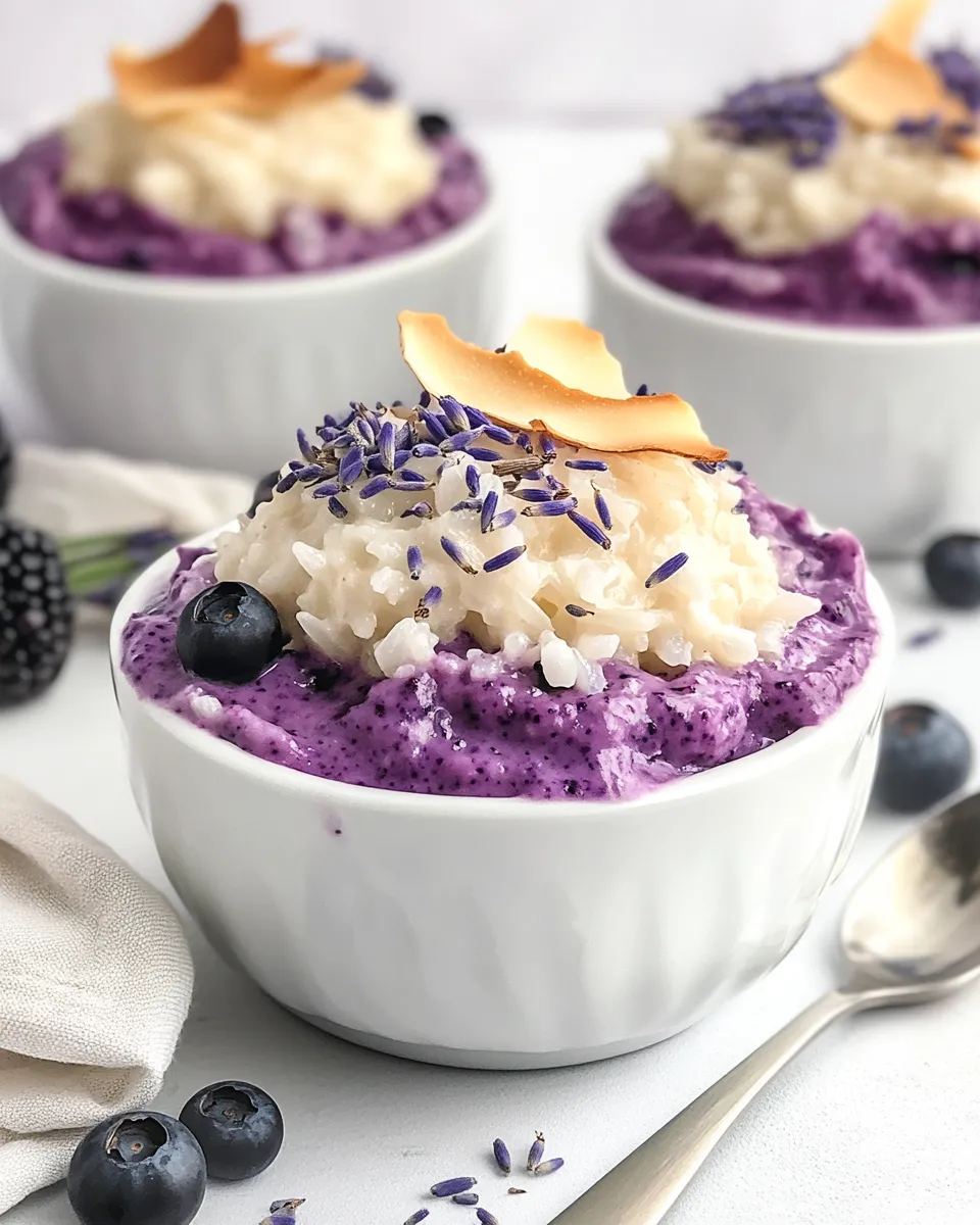 Delicious Blueberry & Lavender Coconut Rice Pudding image