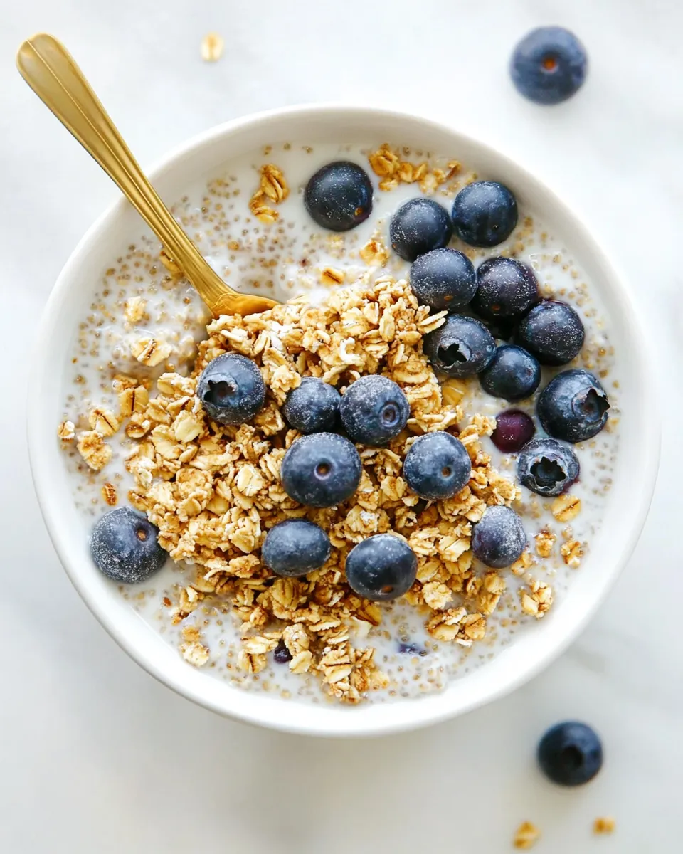 Homemade Blueberry and Granola Overnight Oats photo
