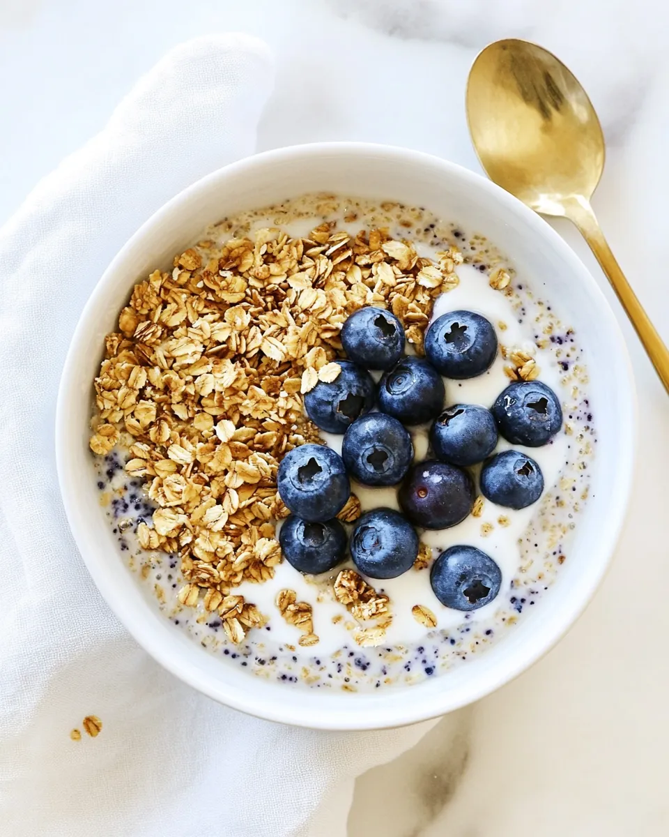 Easy Blueberry and Granola Overnight Oats recipe photo
